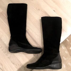 Aquatalia Black Zip Rubber Soled All Weather Boots